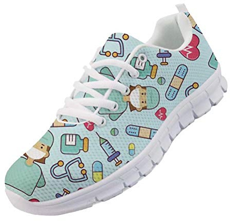 chaqlin Infermiere Medico Scarpe da Ginnastica da Corsa Scarpe da Ginnastica per Donna Donna causali Appartamenti da Lavoro Scarpe da Ginnastica da Esterno Leggero da Jogging Taglia EU39