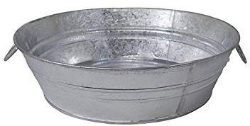 Behrens 105LFT 3 Gallon Hot Dipped Steel Low Flat Tub, Silver Limited Edition