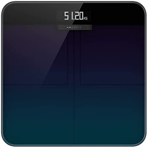 Amazfit Smart Scale, Bilancia Pesa Persona Digitale Bilancia Pesapersone Impedenziometrica con 16 Indici di Misurazione Massa Grassa, Massa Magra e Metabolismo Basale, App per IOS e Andriod