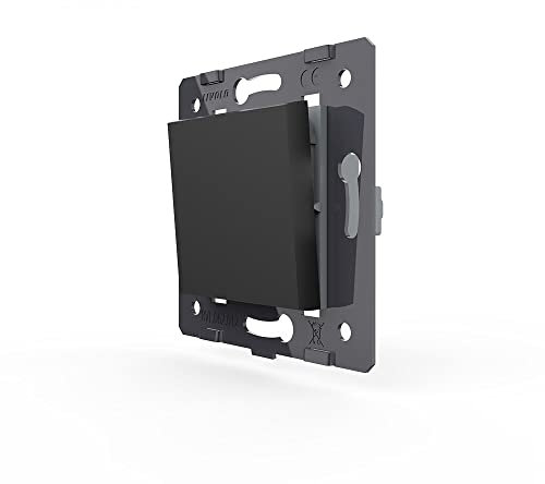 Innenleben 1 Gang Lichtschalter und Wechselschalter Wippschalter Schwarz Ein-/Ausschalter 1-Fach ohne Glasblende