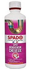 SPADO - Super déboucheur cheveux - Gel concentré - bouchons tenaces et eau stagnante -Spécial cheveux - action dès 10min - compatible canalisations et fosses septiques - 500 ML - Fabriqué en France