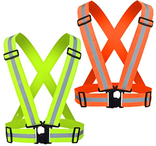 Reflective Vest, High Visibility Safety Vest Reflective Running Gear High Vis Straps for Night Running Walking Cycling for Men Women Kids