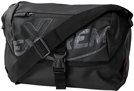 Bag Street - Umhängetasche wetterfeste Messenger Tasche - leichtgewichtig Robustes gummiertes Material (Schwarz)