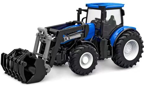 Kids GLOBE RC Traktor 2.4GHZ (Bulldog mit Licht und Frontlader, Länge: 27 cm, Blau, mit Fernsteuerung, ab 6 Jahren) 510315