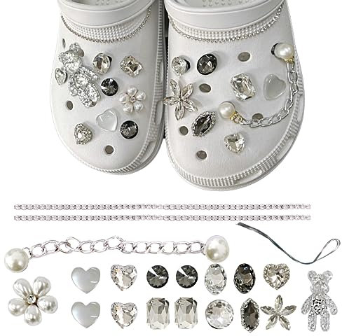 MUNSKT Accessoires de Fleur de Chaussure en Strass,Décorations de Chaussures de Bricolage, pour Femmes