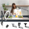LUXSURE Ring Light with Stand for Desk, Adjustable Overhead Phone Mount with 10 Ring Light Tripod for iPhone, Phone Tripod with Light for Video Recording, Live Stream, Cooking