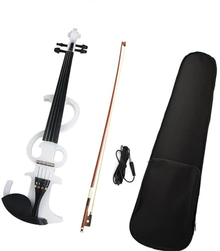 violino per principianti Violino Elettrico 4/4 Dimensioni Violino Elettrico Silenzioso Accessori Per Violino Arco Per Violino Ponte Per Violino Custodia Per Violino Bianca