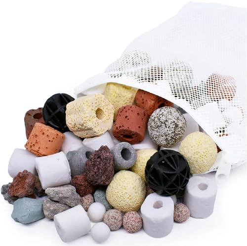 MUYYIKA Akvariefilter media Tillbehör för akvariefilter Keramiska ringar Biologiskt filter medium Keramiska ringar Bioballer Biokemiskt poröst filter