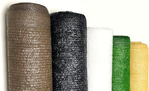 Mugar- Malla de Sombreo 90g/m2-85-90% de Ocultación- Lonas para Sombra y separación parcelas (Marrón, 1x10m)