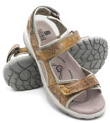Zerimar Sandalia de Trekking para Mujer | Sandalias de Cuero Auténtico | Sandalias Deportivas Cómodas | Cierre Ajustable | Suela Antideslizante
