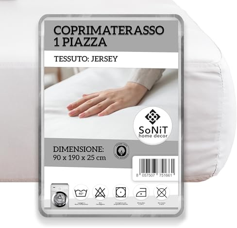 SoNiT home decor - Coprimaterasso Matrimoniale con Angoli (Singolo 90x190)