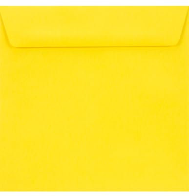 Netuno 25 farbige Briefumschläge quadratisch Gelb 15,6 x 15,6 cm 115g Sirio Color Limone Papier Umschläge bunt elegant Einladungsumschlag für Hochzeit Geburtstag Taufe Weihnachten Ostern Briefkuverts