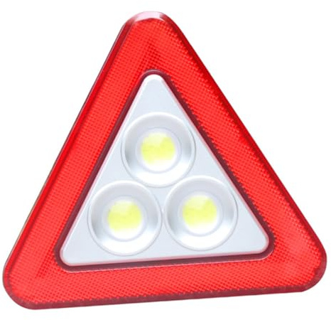 ELAYARD Triángulo de Emergencia LED 13 Cm sin Pilas, Señal Luminosa Reflectante para Coche, Elemento Esencial de Seguridad Vial para Uso en Carretera y Situaciones de Avería