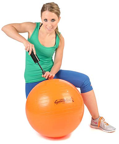 PEZZI Original Gymnastik Ball 53cm Plus Pumpe Sitz Therapie Pilates orange