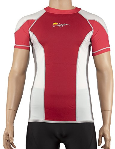 Reactor Beach Neopren-Lycra Kombishirt, Kurzarm, rot-Weiss, 54 (XL)