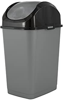 Superio 1.3 Gallon Mini Slim Trash Can Finish: Gray/Black