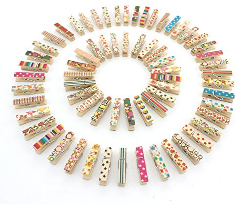 Z ZICOME Mini Wooden Clothespins Photo Paper Peg Craft Clips, 100 Pack
