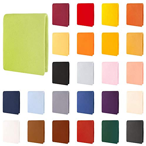 CelinaTex Aqua Wasserbett Boxspringbett Spannbettlaken 120x200-130x220 cm Apfel grün Baumwolle Bettlaken Elastan