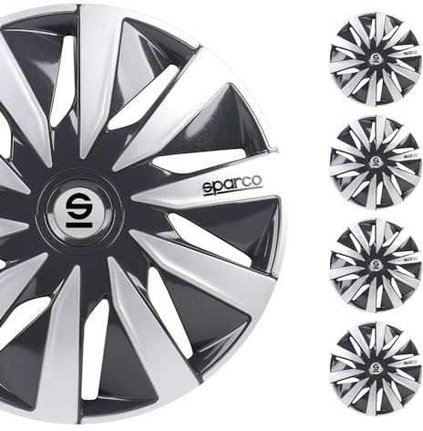 Satz Sparco Radzierblenden Lazio 16-Zoll Grau/Silber