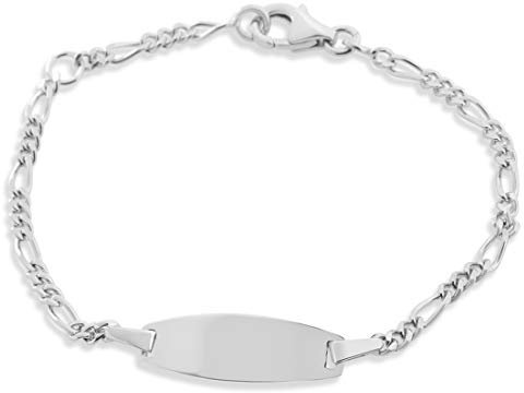 ID Kinderarmband mit Gravur Taufe 925 Silber Armband Taufarmband Name Taufgeschenk personalisiert Taufschmuck Namensarmband Baby Kind kurz 12cm 14cm Geschenke Taufe Mädchen Jungen