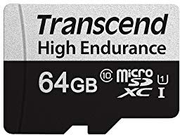 Transcend 64GB microSDXC 350V Memory Card UHS- I, C10, U3, Full HD, Up to 95/45 MB/s ,appropriate for dashcams, security cameras and surveillance systems, TS64GUSD350V