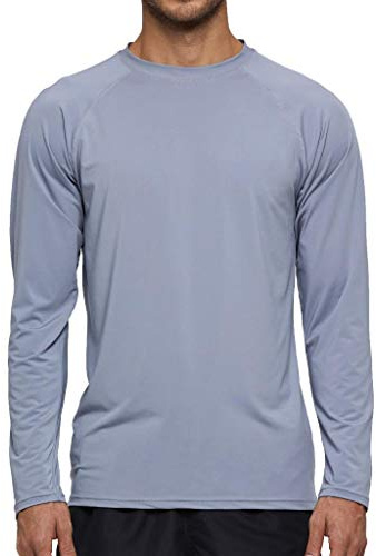 Arcweg Rashguard Homme Manches Longues M-3XL T-Shirt Anti-UV UPF 50+ Sechage Rapide Léger pour Surf Natation Plongée Plage Girs Claire XL[EU] Tour de Poitrine: 104-109cm