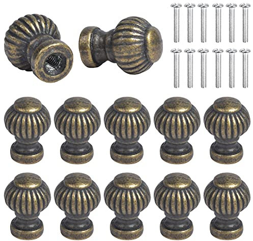 Chstarina 12 Pezzi Mini Pomelli per Mobili Vintage Bronzo Pomello per Cassetti Metallo Manopole per Porta Retro Pomolo per Maniglie Mobile Decorative per Cassettiera Armadio Credenze