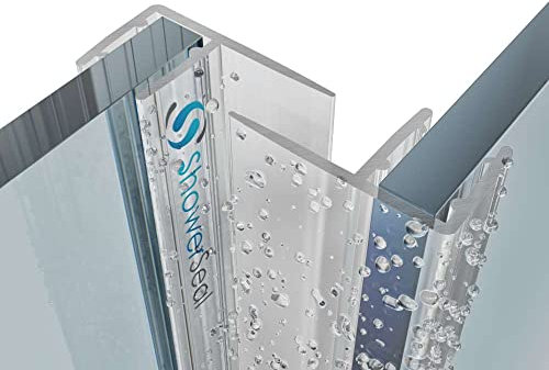 Vertical Shower Seals 4-6mm Glass | Suitable for Curved Quadrant and Slider Doors | 8mm 12mm 16mm or 25mm deep Fins | Fits 4-6mm Glass Thickness | 2 x 2 metre Long Strips (12mm)