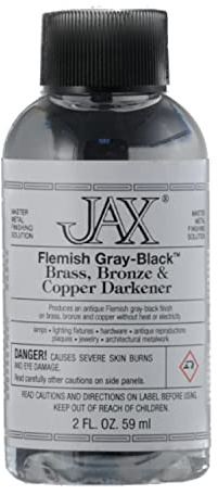 JAX Flemish Gray-Black - Metal Finishing Solution - Antique Finish without Heat or Electricity - 2 Ounce