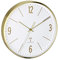 TFA Dostmann Analoge Funk-Wanduhr, 60.3534.55, 30cm, Goldener Metallrahmen, leises Uhrwerk, modernes Design, mit Glas-Abdeckung, Gold