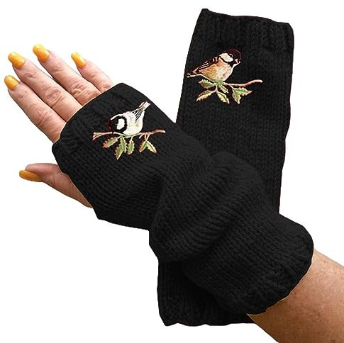HANXIULIN Wärmer für Frauen Winter Armstulpen Warm Fingerlose Armstulpen Fäustlinge mit Daumenloch Fingerlose Handschuhe Warm Winter Büro Handschuhe
