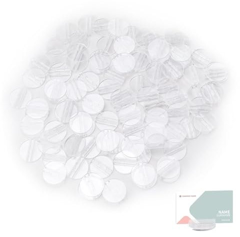 MYLERCT Tischkartenhalter Transparent,100 Stück Preisschilder Aufsteller, Kartenschlitzbreite 5,4 mm Kartenständer Kann zum Platzieren von Visitenkarten, Erinnerungsfotos, Handgefertigten Karten