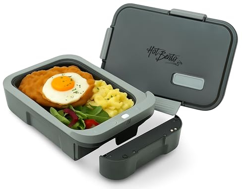 Hot Bento Plus – Selbstheizende, batteriebetriebene Lunchbox & Speisenwärmer – Schwarz