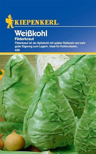 Kiepenkerl Weißkohlsamen Filderkraut, Ideal für Kohlrouladen, Späte Reife, Süße Blätter, Hochwertige Samen für Gemüse, Gemüsesamen für Garten und robusten Anbau