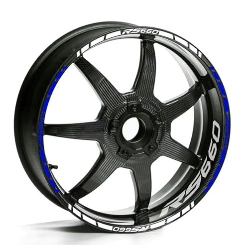 CSSPDM Fácil de Instalar Pegatina para Rueda De Motocicleta, Calcomanía Reflectante para Llanta, Cinta A Rayas De 17 , Accesorios para Aprilia RS660 RS 660(Style 4)