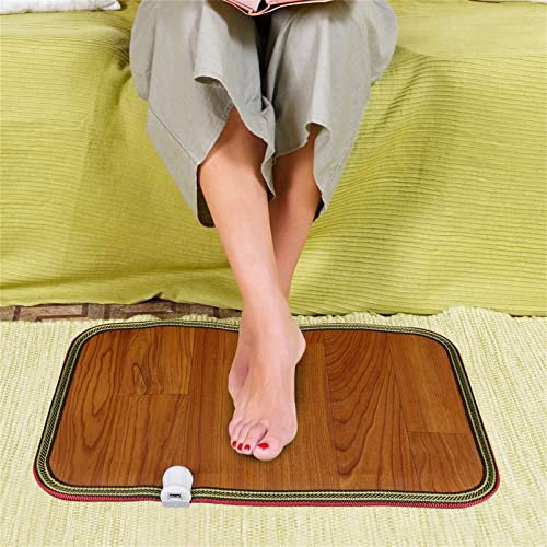 WOLEGM Alfombra eléctrica con interruptor, 230 V, 50 W, calefacción de alfombras, calentador de pies para suelos fríos de hormigón, alfombras y suelos de madera, color marrón