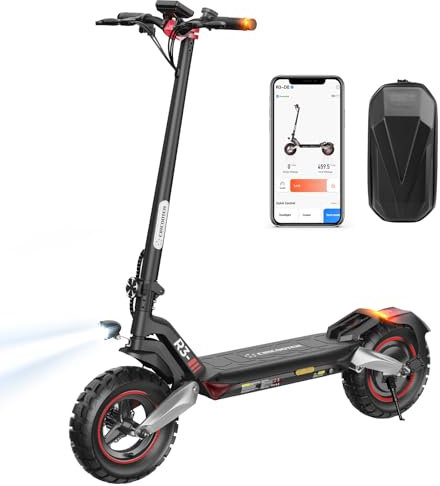 E Scooter mit Straßenzulassung, MAX 100Km Reichweite, 48V/15.6AH 10 Zoll Offroad Elektroscooter mit Blinker(EMark)& App, Haltbarkeit E Roller für Erwachsene Stadt und Land Pendeln -Ersatz Schlauch