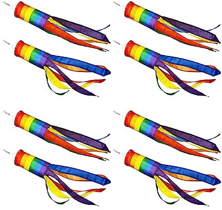 SAROAD Lot de 8 manches à air colorées à suspendre pour l'extérieur