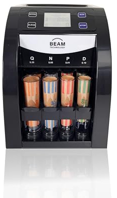 Automatic Coin Sorter and Counter with Display, 2 Row with Quick-Access Lid, Patented Anti-Jam Technology, Coin Wrapper Starter Pack Included, with Value Counting Coin Counter (CSD-2000)