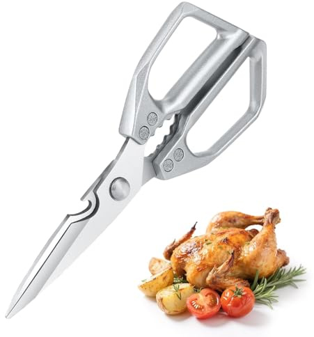 ZMREN Forbici da Cucina Resistenti Affilate in Acciaio Inossidabile, Forbici Trinciapollo Multiuso, Forbici Da Cucina Professionali, per pollo, pollame, pesce, carne, Verdure