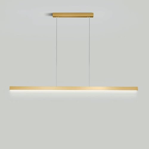 Lámpara colgante de tira larga dorada, lámpara colgante lineal de metal con pantalla acrílica, lámparas de suspensión LED modernas de 40 W,luminaria LED