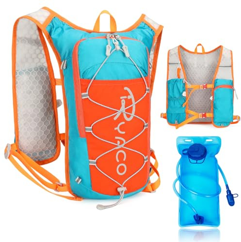 RYACO Lightweight Hydration Backpack, Running Backpack with 2L Water Bladder, Hiking Hydration Water Daypack for Cycling Rave for Men Women
