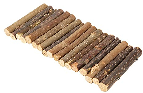 ZJchao Échelle de Pont en Bois Hamster Bendy pour Petits Animaux | Pont à Mâcher Flexible pour Rongeurs et Reptiles | Construction en Bois Sécuritaire | Idéal pour l'escalade et (Taille Moyenne