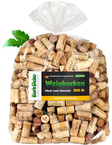250 Unidades de corchos de Vino Usados para Manualidades, decoración y Pasatiempos/Tapones de Botella de Corcho Natural/corchos de Vino/Corcho