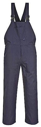 Portwest C881 Herren Arbeitskleidung Verstellbare Baumwoll-Latzhose Marineblau, L