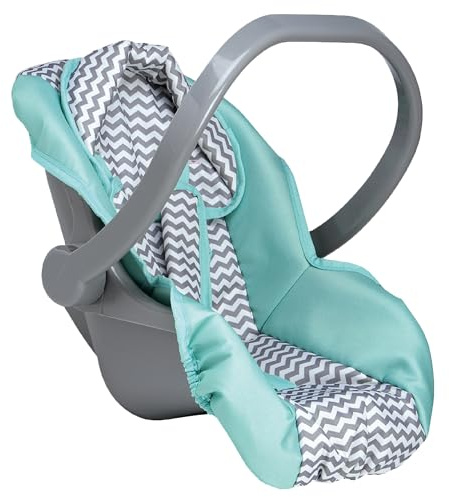 Adora up to 20 Inch Baby Doll Car Seat Carrier Grey Handle Converts to Rocker Lightweight Machine Washable Cover Toy Baby Doll Car Seat Accessory – Zig Zag