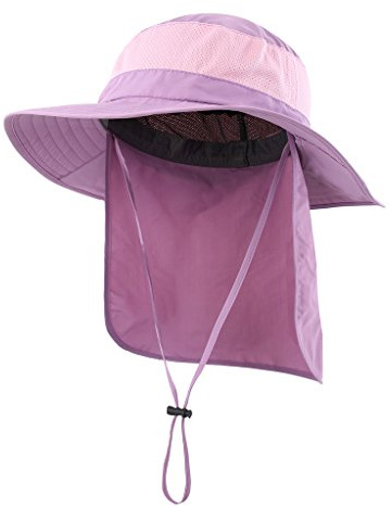 Decentron Womens UPF50+ Sun Protection Hat for Fishing Cycling Boating Hiking Gardening Mesh Sun Hat Purple