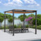 PURPLE LEAF Pergola 3X 3 m Aluminium Garten Pavillon Wasserdicht Sonnendach mit Schiebedach, Terrassenüberdachung Mit Markisenschutz für Garten Terrasse, UV Beschattung, Beige