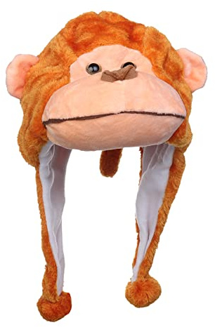 VPbao Chapeau Cache Oreilles Bonnet Animal Singe Orange
