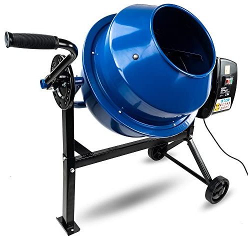 Hyundai 220w 63l Electric 230v Cement Concrete Mixer Portable, Mix Together Mortar and Plaster, DIY, Building Or Garden Projects with 3 Year Warranty